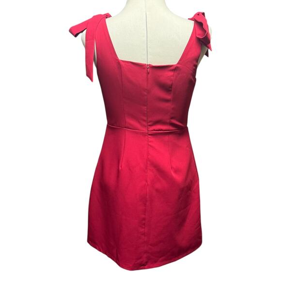 Lulus Your Sweetie Wine Red Tie-Strap Mini Dress Red Small - Picture 5 of 6